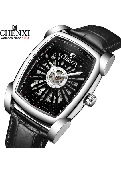 Mavi Gümüş Moda Chenxi Üst Marka Lüks Erkek Saatleri Otomatik Saat Aydınlık Su Geçirmez Tourbillon Mekanik Saat Relogio Mascul (Yurt Dışından) fırsatları