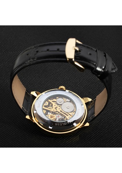 FSG8099GH Kutu ile Kupon Satışı Erkek Saatler Erkekler Mekanik Saat Romen Rakamıyla Ekran Paslanmaz Çelik Altın Çerçeve Lüks Üst Marka Saat (Yurt Dışından) fırsatları