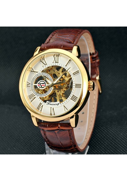 FSG8099GH Kutu ile Kupon Satışı Erkek Saatler Erkekler Mekanik Saat Romen Rakamıyla Ekran Paslanmaz Çelik Altın Çerçeve Lüks Üst Marka Saat (Yurt Dışından) indirimleri