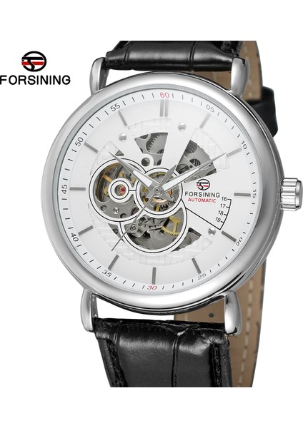 Siyah Beyaz Forsınıng Mekanik Saat Içi Boş Alt Mekanik Saat Rahat Siyah Kuşak Kol Saati Erkek ve Kadın Saatleri (Yurt Dışından) fiyatları