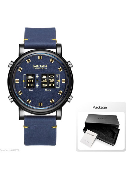 Blue-Box Megır 2020 Yeni Lüks Saatler Erkekler Askeri Spor Makaralı Işaretçi Quartz Saat Erkek Moda Paslanmaz Çelik Tel Örgü Kayış Kol Saati (Yurt Dışından)