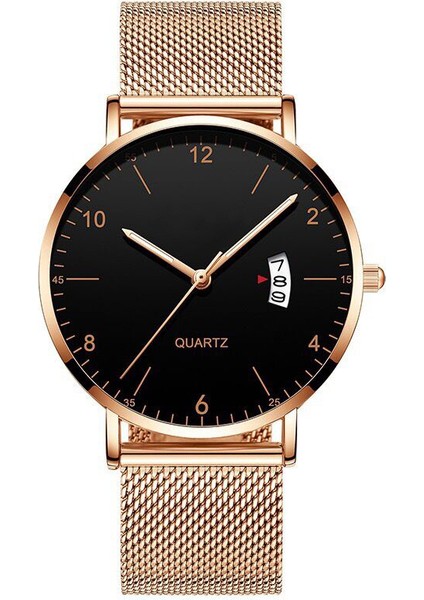 G Erkekler Saatler Iş Kuvars Kol Saati Minimalist Erkek Ultra-Ince Paslanmaz Çelik Hasır Kemer Takvimli Saat Relogio Masculino (Yurt Dışından) fırsatları