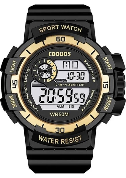 Altın 2 Coobos Moda Erkek Askeri Izle Şık LED Işık Adam Için Dijital Saatler Elektronik Kol Saatleri Spor Saatler Reloj Hombre (Yurt Dışından)