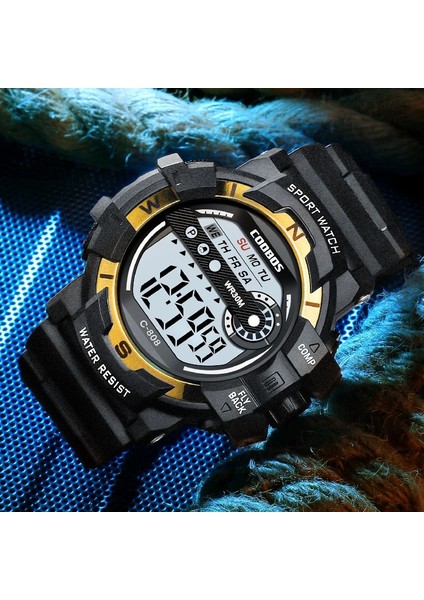 Altın 2 Coobos Moda Erkek Askeri Izle Şık LED Işık Adam Için Dijital Saatler Elektronik Kol Saatleri Spor Saatler Reloj Hombre (Yurt Dışından) fırsatları