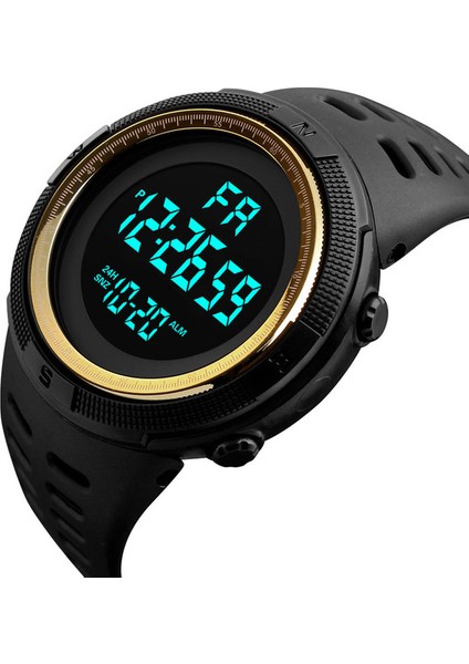 3-Altın Dijital Erkek Saati Açık Hava Spor Saati Saat Çok Fonksiyonlu Askeri Su Geçirmez Kol Saati Otomatik Elektronik Saat Erkekler Için (Yurt Dışından)