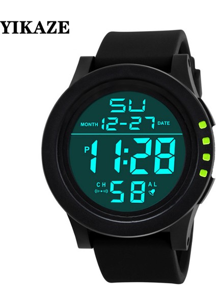 3-Altın Dijital Erkek Saati Açık Hava Spor Saati Saat Çok Fonksiyonlu Askeri Su Geçirmez Kol Saati Otomatik Elektronik Saat Erkekler Için (Yurt Dışından) fiyatları