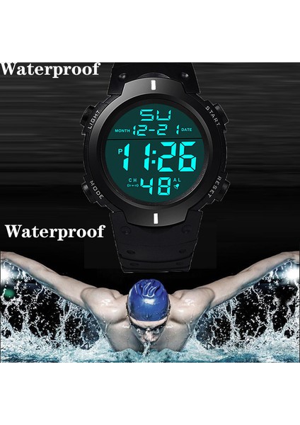 3-Altın Dijital Erkek Saati Açık Hava Spor Saati Saat Çok Fonksiyonlu Askeri Su Geçirmez Kol Saati Otomatik Elektronik Saat Erkekler Için (Yurt Dışından) indirimleri