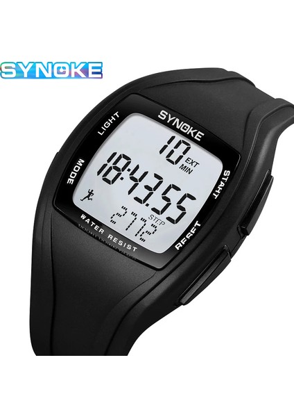 Siyah Synoke Spor Saat Erkekler Için Saat Elektronik Saatler Alarm LED Su Geçirmez 3D Adım Sayacı Dijital Saat Erkek Relogio Masculino (Yurt Dışından)