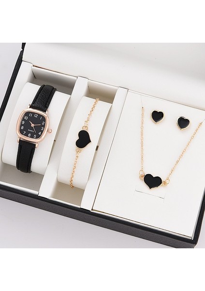 Ben 5 Adet Set Izle Kadınlar Için Lüks Deri Analog Bayanlar Kuvars Kol Saati Moda Bilezik Saat Seti Kadın Relogio Feminino (Yurt Dışından)