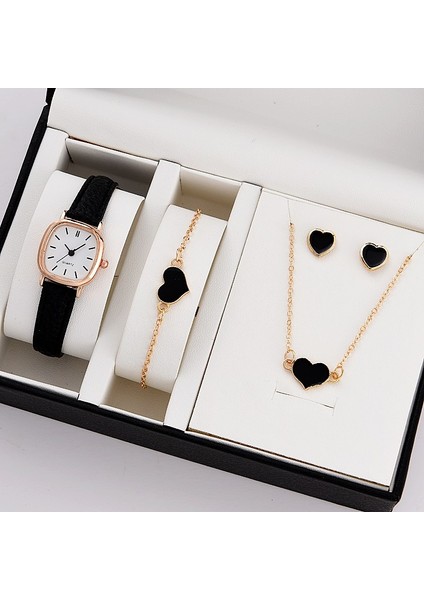 Ben 5 Adet Set Izle Kadınlar Için Lüks Deri Analog Bayanlar Kuvars Kol Saati Moda Bilezik Saat Seti Kadın Relogio Feminino (Yurt Dışından)