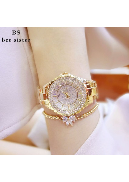 Gül Altın Withoutbox Bs Marka Kadın Bilezik Saatler Moda Lüks Bayan Taklidi Kol Saati Bayanlar Kristal Elbise Kuvars Izle Saat Montre Femme (Yurt Dışından) fiyatları
