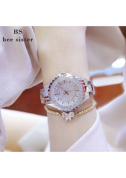 Gül Altın Withoutbox Bs Marka Kadın Bilezik Saatler Moda Lüks Bayan Taklidi Kol Saati Bayanlar Kristal Elbise Kuvars Izle Saat Montre Femme (Yurt Dışından) fırsatları