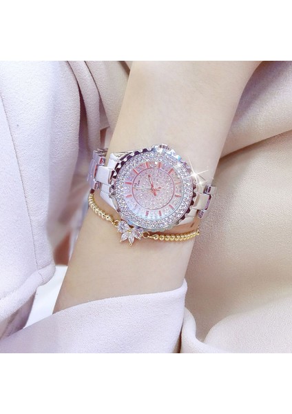 Gül Altın Withoutbox Bs Marka Kadın Bilezik Saatler Moda Lüks Bayan Taklidi Kol Saati Bayanlar Kristal Elbise Kuvars Izle Saat Montre Femme (Yurt Dışından) indirimleri