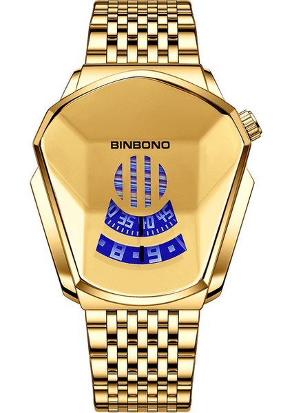Altın Orijinal Bınbond Üst Marka Lüks Askeri Moda Spor Izle Erkekler Altın Bilek Saatler Adam Saat Rahat Chronograph Kol Saati (Yurt Dışından)