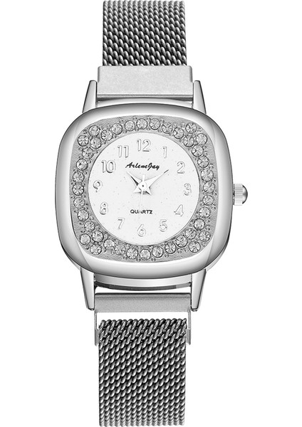 Siyah Yeni Bayanlar Lüks Saatler Örgü Mıknatıs Toka Kare Kuvars Izle Kadınlar Için Küçük Rahat Bilezik Saatler Relogio Feminino Saat (Yurt Dışından) indirimleri