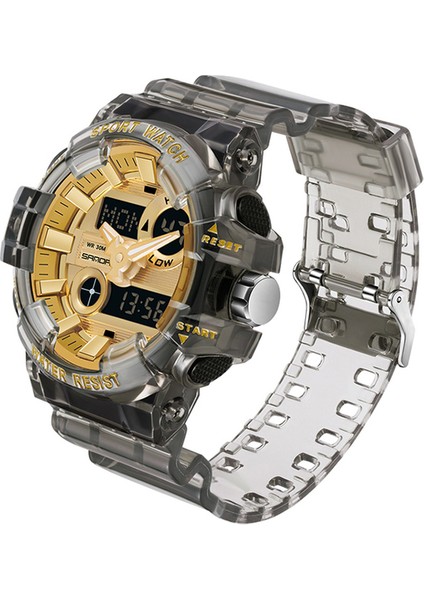 Siyah Altın Sanda Üst Marka 2023 Yeni Erkek Saatler Spor Askeri Kuvars Izle Erkekler Için Dijital Saat Su Geçirmez Saat Relogio Masculino 3100 (Yurt Dışından)