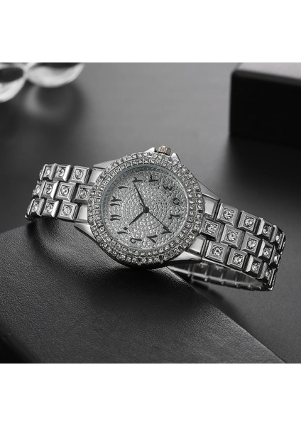 Gümüş Altın Lüks 2 Adet/takım Kadın 2022 Taklidi Saatler Kadınlar Kristal Kuvars Bilezik Saatler Elbise Yeni Kol Saati Saat Relogios (Yurt Dışından) fırsatları