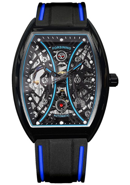 Mavi Forsınıng Moda Erkekler Mekanik Izle Kendinden Kurmalı Gümüş Sarı Kol Saati Dikdörtgen Adam Otomatik Saat Reloj Hombre (Yurt Dışından)