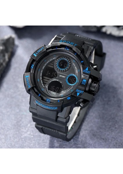 Kırmızı Marka Siyah Dijital Saat Erkekler Kadınlar Için Spor Su Geçirmez Açık Kronograf El Saati G Piyade Şok Öğrenci Kol Saati (Yurt Dışından) modelleri