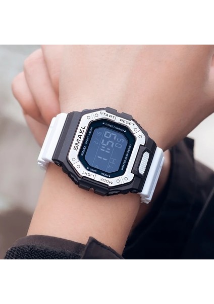 Beyaz Relogio Smael Erkekler Çok Fonksiyonlu Dijital Spor Izle Geri Sayım Erkek Ordu Askeri Saat LED Kol Saatleri Moda Erkek Relógios (Yurt Dışından)