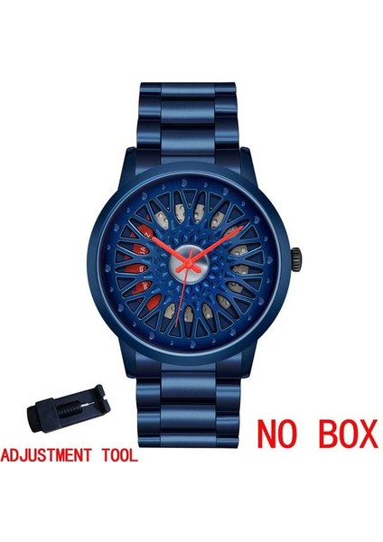 Çelik Mavi Erkek Çark Saati Yaratıcı Kişilik Izle Spor Saat Su Geçirmez Kontur Kadranı Paslanmaz Çelik Quartz Saat Relogio Masculino (Yurt Dışından)