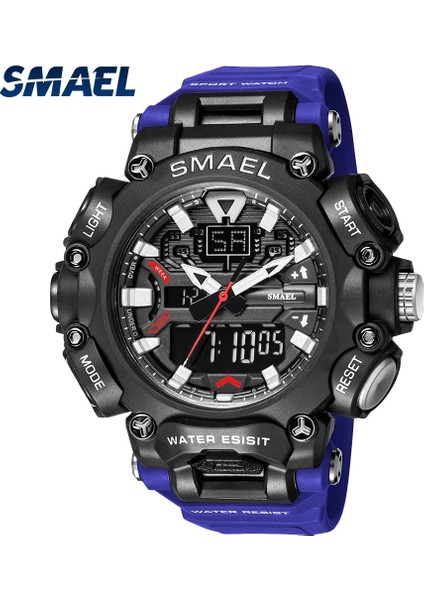 Turuncu Askeri Izle Spor Su Geçirmez 50 M Kronometre Analog Dijital Saatı Hafta Ekran Çalar Saat 8053 Dijital Saatler Erkek (Yurt Dışından)