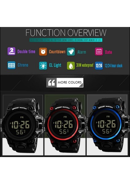 02 Erkekler Spor Dijital Spor Izle LED Su Geçirmez Yüzme Kuvars Hareketi Erkekler Yetişkin Töreni Hediye Için Çift Ekran Kol Saati (Yurt Dışından) fırsatları