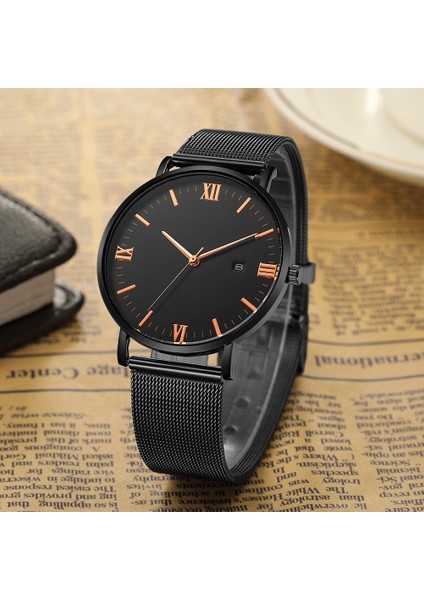 A-J Ultra Ince Siyah Lüks Moda Erkek Minimalist Saatler Paslanmaz Çelik Hasır Bant Izle Erkekler Iş Rahat Analog Kuvars Saat (Yurt Dışından) modelleri
