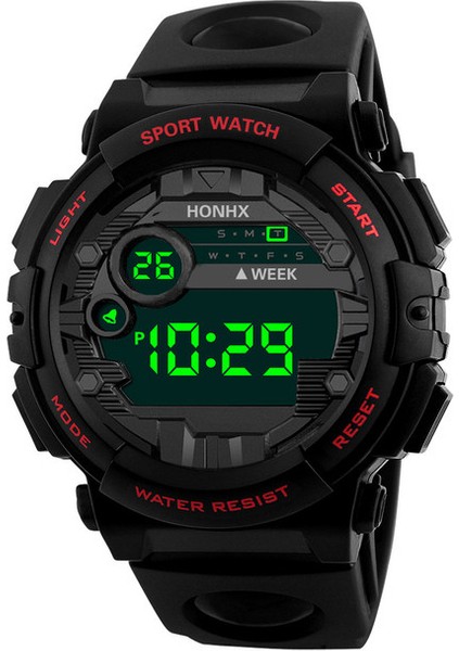 Kırmızı Erkekler LED Dijital Kol Saatleri Açık Spor Askeri Erkek Saatler Reloj De Hombre 1.3 M Su Geçirmez Silikon Bant Izle (Yurt Dışından)