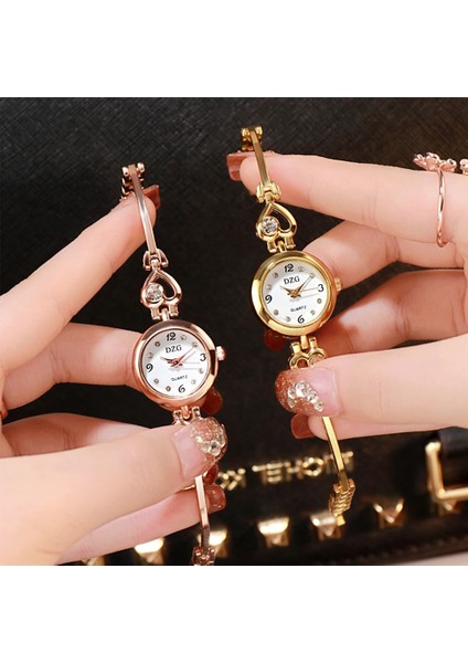 Altın Moda Aşk Bilezik Izle Küçük Kadran Kuvars Kol Saati Rahat Kadınlar Için Bilezik Etrafında Bilek Izle (Yurt Dışından) fiyatları