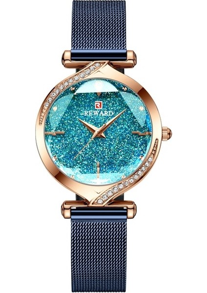 1 Hiçbir Kutu Lüks Marka Kadın Bilezik Saatler Köpüklü Arama Moda Altın Çelik Hasır Kuvars Saat Bayanlar Kol Saati Zegarek Damski (Yurt Dışından)