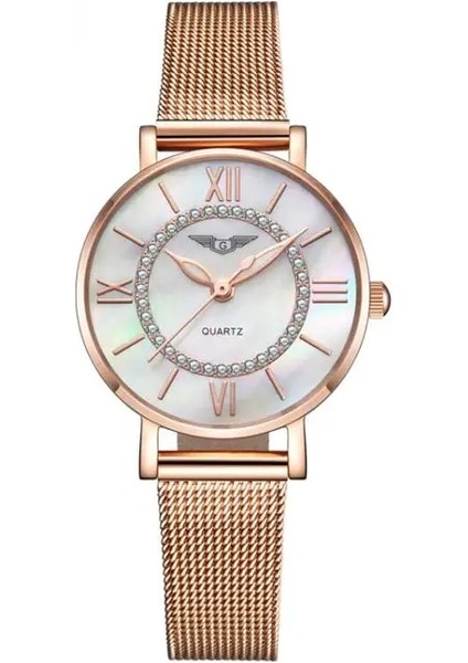Beyaz Altın 1 Guanqın Marka Kadın Elbise Saatler Kadın Bayanlar Saatler Altın Izle Montre Femme Kadın Moda Paslanmaz Çelik Bilezik Saatler (Yurt Dışından)