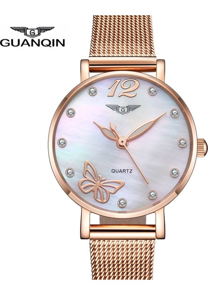 Beyaz Altın 1 Guanqın Marka Kadın Elbise Saatler Kadın Bayanlar Saatler Altın Izle Montre Femme Kadın Moda Paslanmaz Çelik Bilezik Saatler (Yurt Dışından) modelleri
