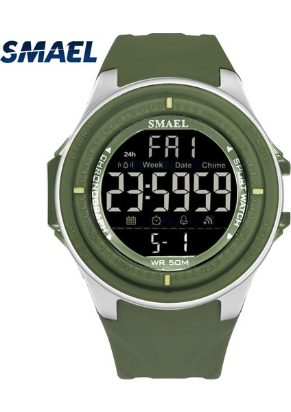 1380 Mavi LED Dijital Kol Saatleri Lüks Marka Smael Erkekler Saat Otomatik Spor Saatler Alarm Reloje Hombre 1380 Ordu Izle Su Geçirmez Erkekler (Yurt Dışından) fiyatları