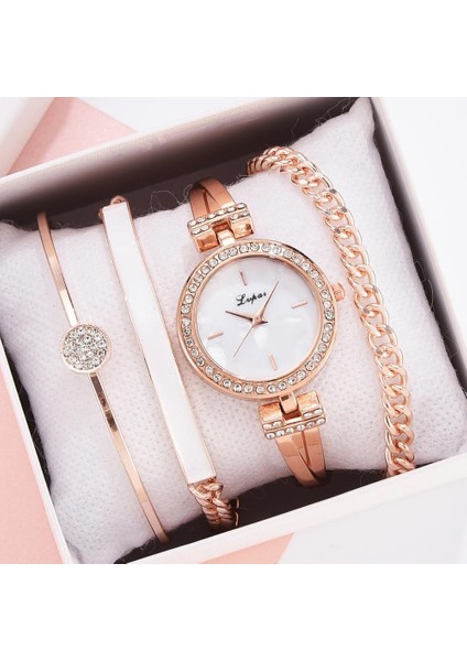 1 Adet Gümüş Saat Lvpai Marka Lüks Gül Altın Elmas Kadın Bilezik Saatler Moda Kuvars Saatler Bayanlar Rahat Kol Saati Seti Dropshiping (Yurt Dışından) fiyatları