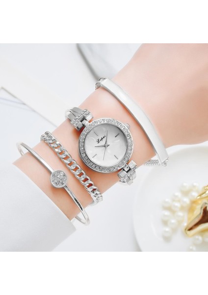 1 Adet Gümüş Saat Lvpai Marka Lüks Gül Altın Elmas Kadın Bilezik Saatler Moda Kuvars Saatler Bayanlar Rahat Kol Saati Seti Dropshiping (Yurt Dışından) indirimleri