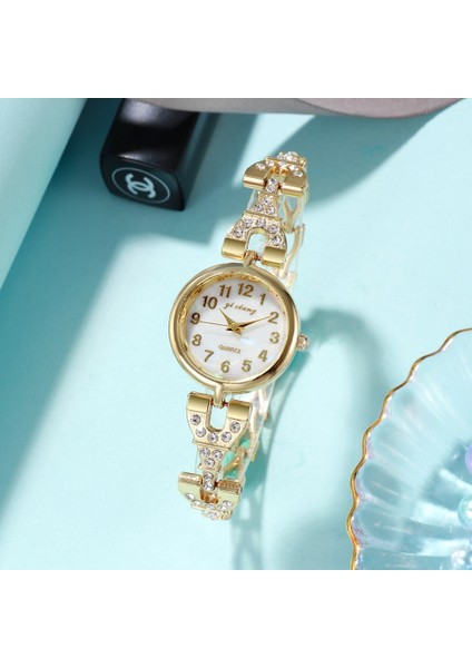 Gül Altın Üst Marka Lüks Relogio Feminino Bilezik Izle Kadın Saatler Gül Altın Kadın Saatler Elmas Bayanlar Izle Saat Reloj Mujer (Yurt Dışından)