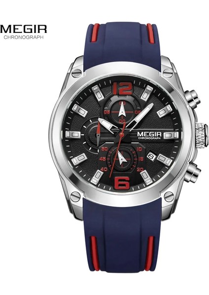 Black-Box Megir Erkek Kronograf Analog Kuvars Saati, Tarihli, Aydınlık Eller, Su Geçirmez Silikon Kauçuk Kayış Erkek Kol Saati (Yurt Dışından) fırsatları