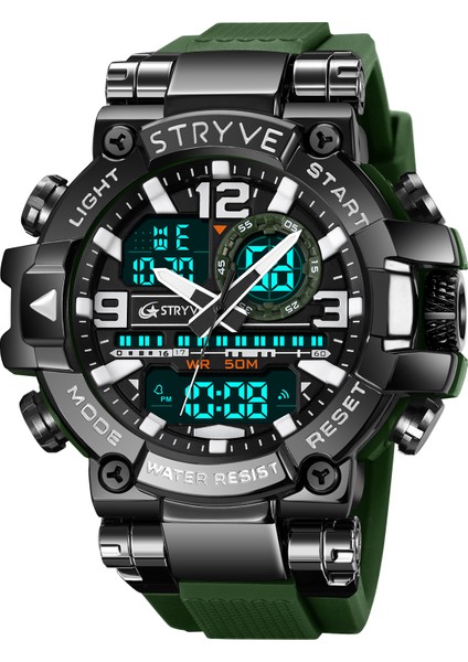Beyaz Kırmızı 8025 Stryve Moda Erkek Spor Saatler Şok Dayanıklı 50 M Su Geçirmez Kol Saati LED Alarm Kronometre Saat Askeri Saatler Erkekler 8025 (Yurt Dışından) indirimleri