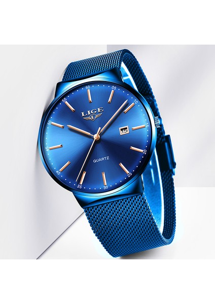 Gümüş Mavi Lıge 2022 Yeni Erkek Saatler En Lüks Marka Adam Moda Mavi Kuvars Bilek Izle Erkekler Için Spor Su Geçirmez Izle Relogio Masculino (Yurt Dışından) fırsatları