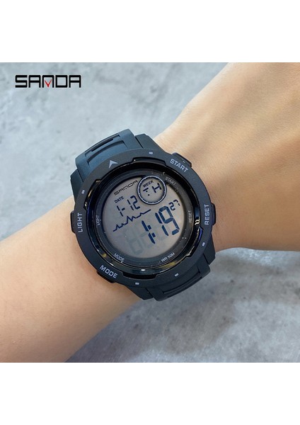 Beyaz Kadran-Haki Sanda High-End Dijital Saat Erkekler Spor Izle Açık Askeri Bilek Izle LED Takvim Su Geçirmez 5bar Erkekler Saat Dropshipping (Yurt Dışından)