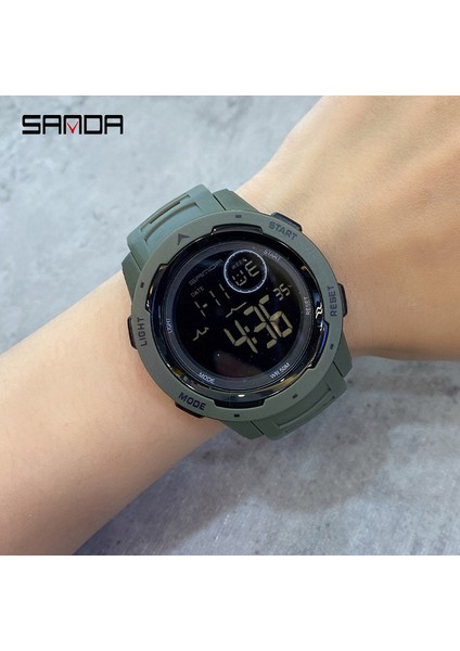 Beyaz Kadran-Haki Sanda High-End Dijital Saat Erkekler Spor Izle Açık Askeri Bilek Izle LED Takvim Su Geçirmez 5bar Erkekler Saat Dropshipping (Yurt Dışından)