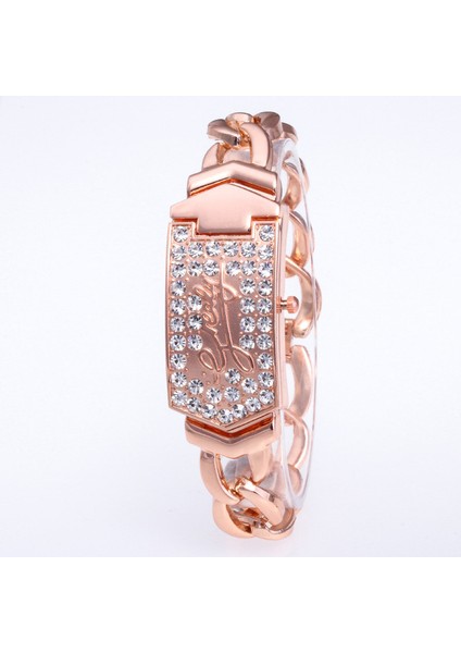 Gül Altın Lüks Kadın Çevirme Saatler Moda Taklidi Oymak Kordonlu Saat Kol Saati Bilezik Izle Relojes Para Mujer Relogio Feminino (Yurt Dışından)