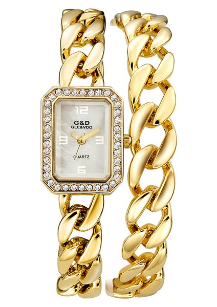 Stil 8 Moda ve Eğlence Bayanlar Hediyelik Saat Gd Paslanmaz Çelik Bilezik Saat Takı Kuvars Izle Japon Hareketi (Yurt Dışından)