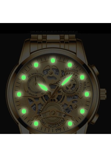 4088-3 Izle Erkekler Otomatik Kuvars Saat Altın Vintage Adam Saat Bileği Erkekler Için Saatler (Yurt Dışından) fırsatları