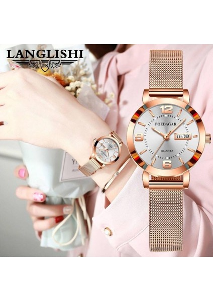 Beyaz Gül Altın Lüks Moda Kadın Bilezik Izle Kadın Rahat Su Geçirmez Kuvars Bayan Elbise Saatler Hediye Sevgilisi Saat Relogio Feminino (Yurt Dışından) modelleri