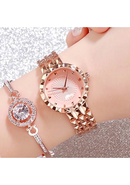 Gül Bilezik Saatler Kadın Moda Lüks Paslanmaz Çelik Bayanlar Bilezik Izle Kuvars Elbise Kol Saati Feminino Reloj Mujer Bilek Hediye Için (Yurt Dışından) modelleri