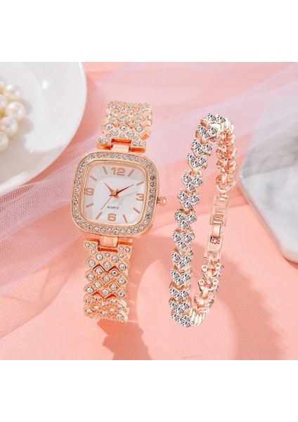 1 Izle ve Bilezik 2 Adet Set Quartz Saat 2022 Yeni Moda Lüks Tam Elmas Bayanlar Bilezik Saatler Kadın Kadın Saat Relogio Feminino (Yurt Dışından) fiyatları