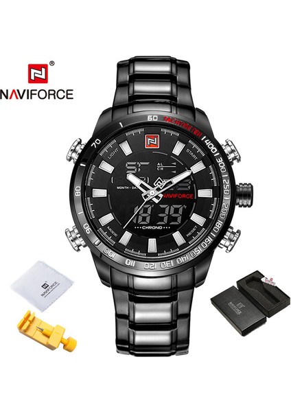 Bbw-Box Erkek Saatler Lüks Moda Spor Izle Navıforce Marka Erkekler Kuvars Analog Dijital Saat Erkek Su Geçirmez Paslanmaz Çelik Saatler (Yurt Dışından)