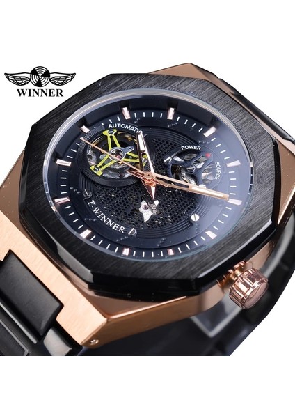 GMT1189-4 Kazanan Altın Spor Çerçeve Tasarımı Şeffaf Çelik Erkekler Otomatik Mekanik Kol Saati Üst Marka Lüks Su Geçirmez Saat (Yurt Dışından)